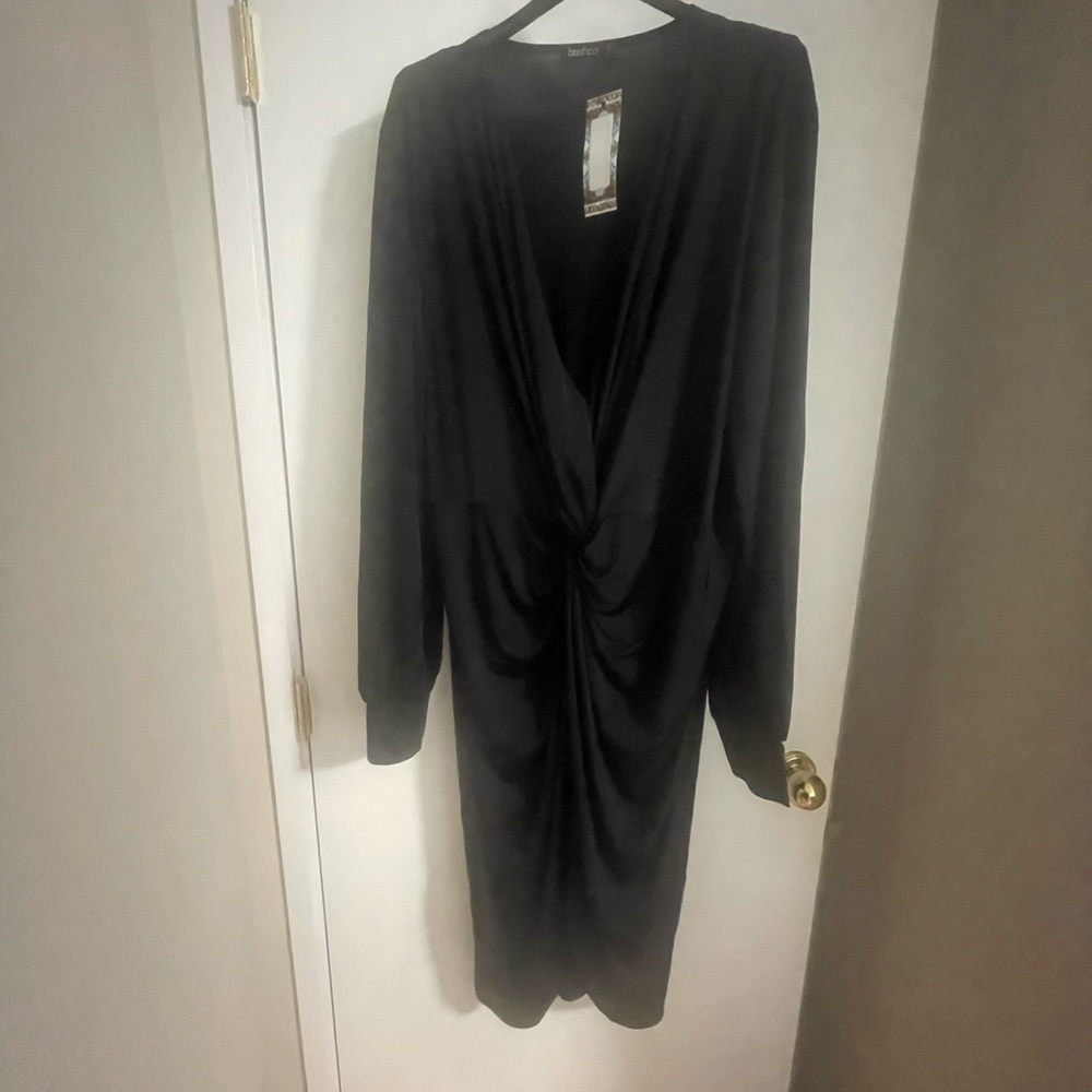 Boohoo Black Long Sleeve Dress
